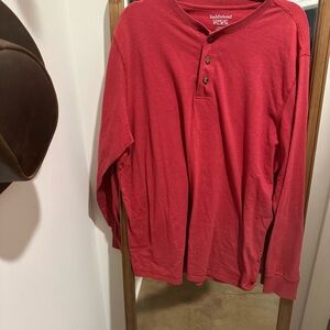 Saddlebred Men's Long Sleeve Red Henley